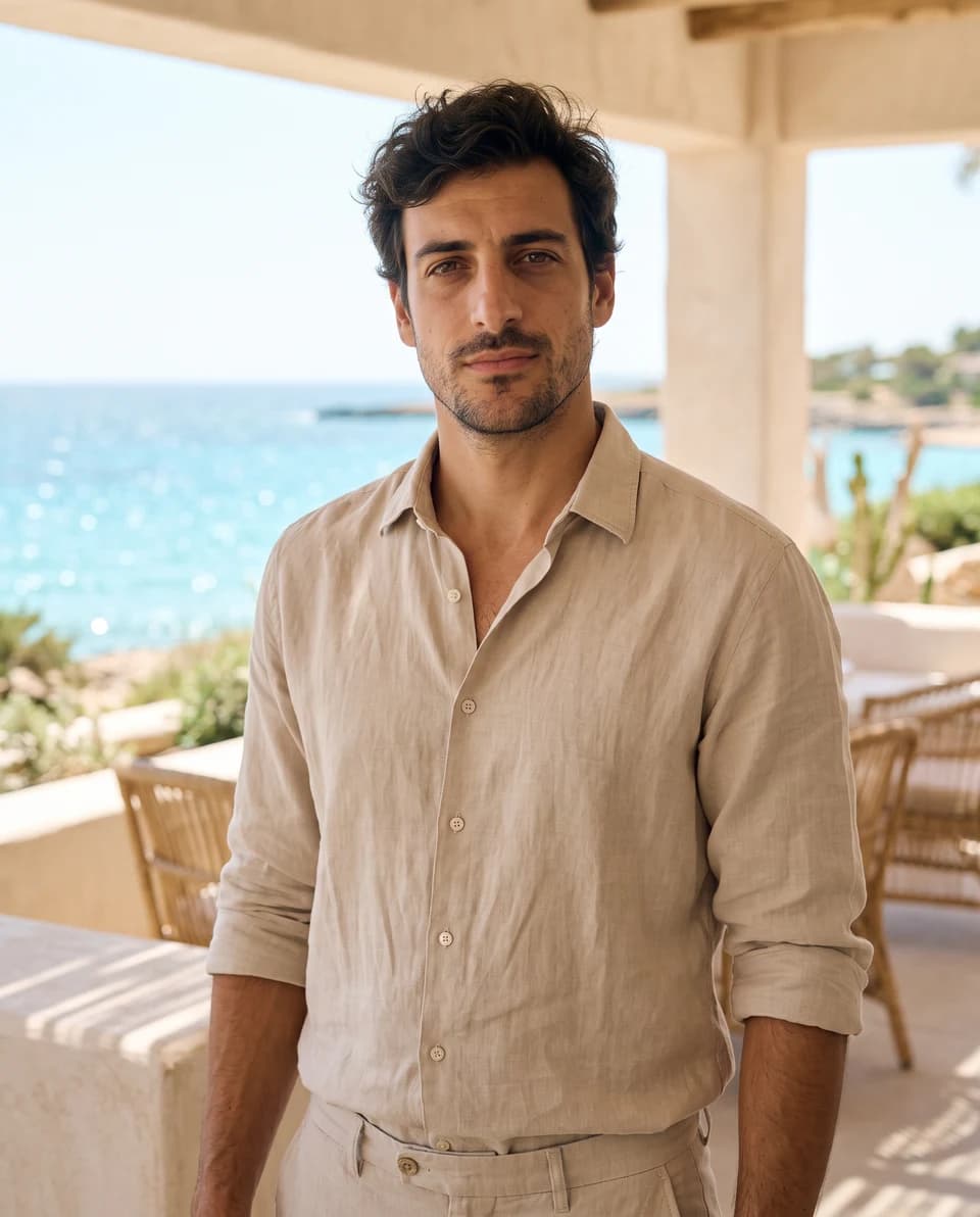 Coastal AI portrait with relaxed resort styling — example 1